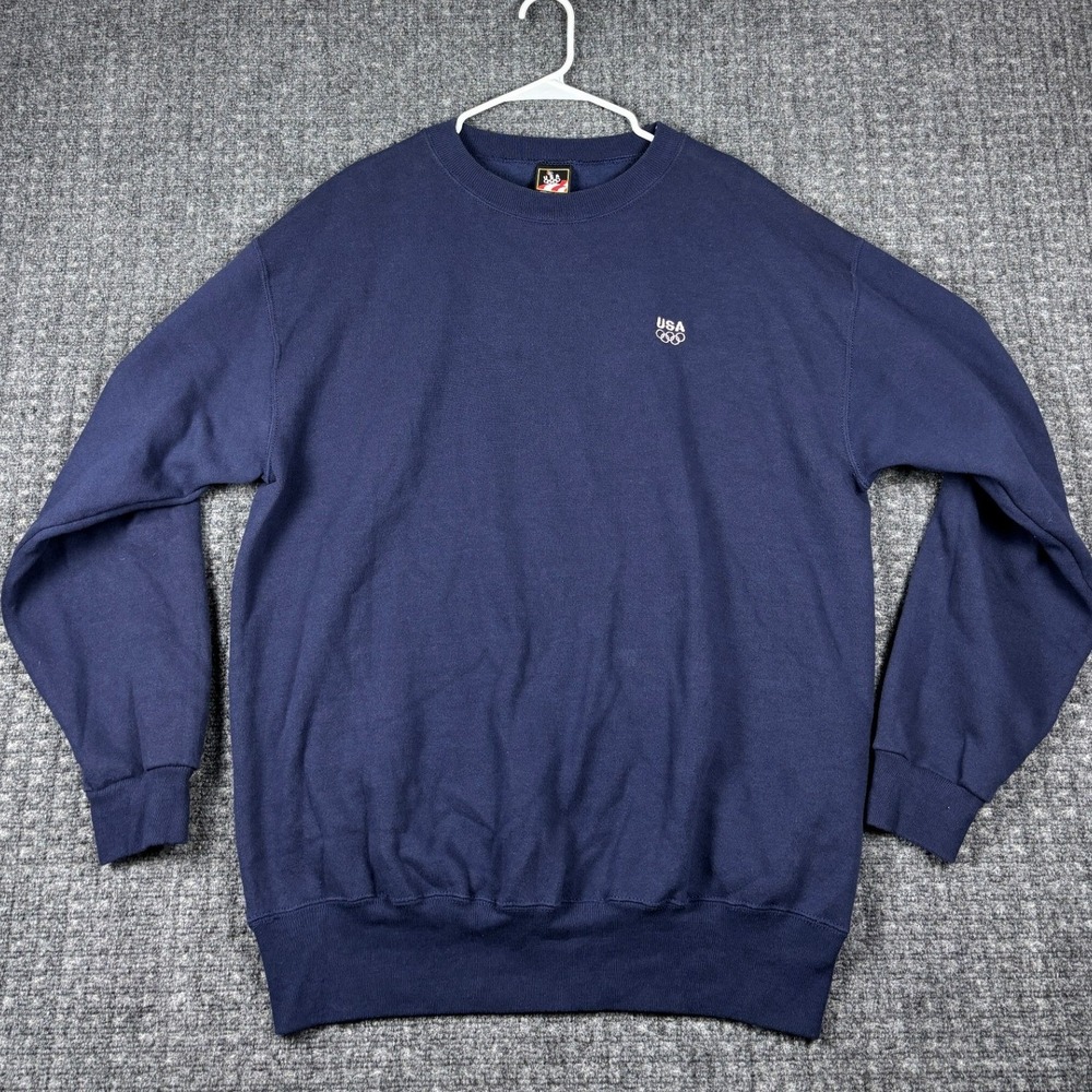 Vintage JCPenney USA Olympic Team Crewneck Sweatshirt Large Tall Navy Blue